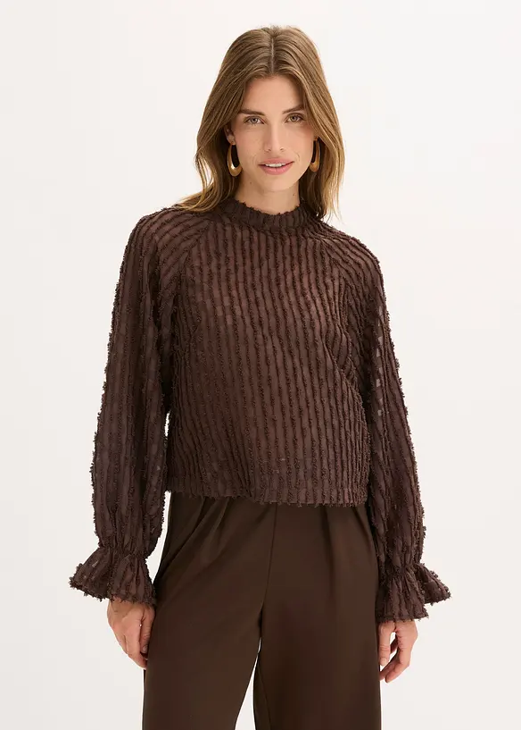 Bluse aus strukturiertem Material, bonprix