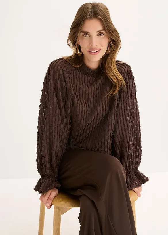 Bluse aus strukturiertem Material, bonprix