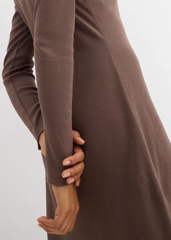 Rippkleid aus elastischem Baumwoll-Mix, bonprix