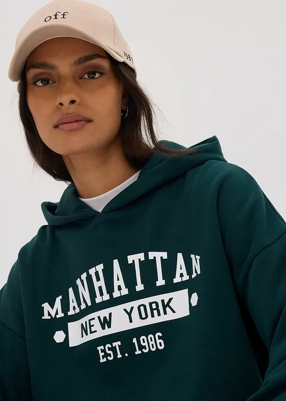 Sweat oversize à capuche 100% coton, bonprix