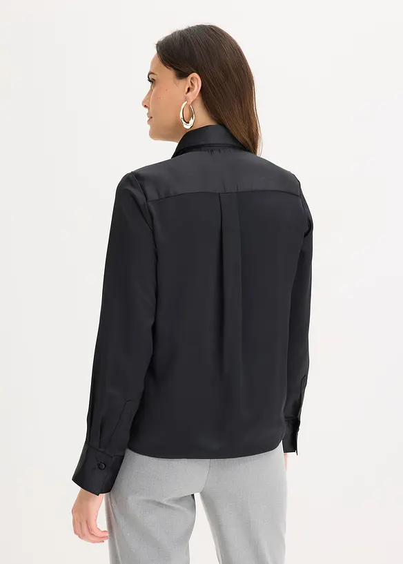 Satinbluse mit abnehmbarer Krawatte (2-tlg.), bonprix