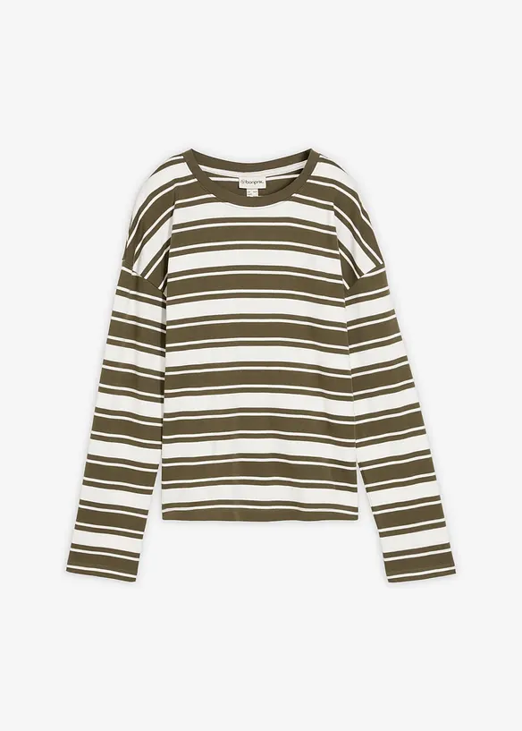 T-shirt manches longues oversize 100% coton, bonprix