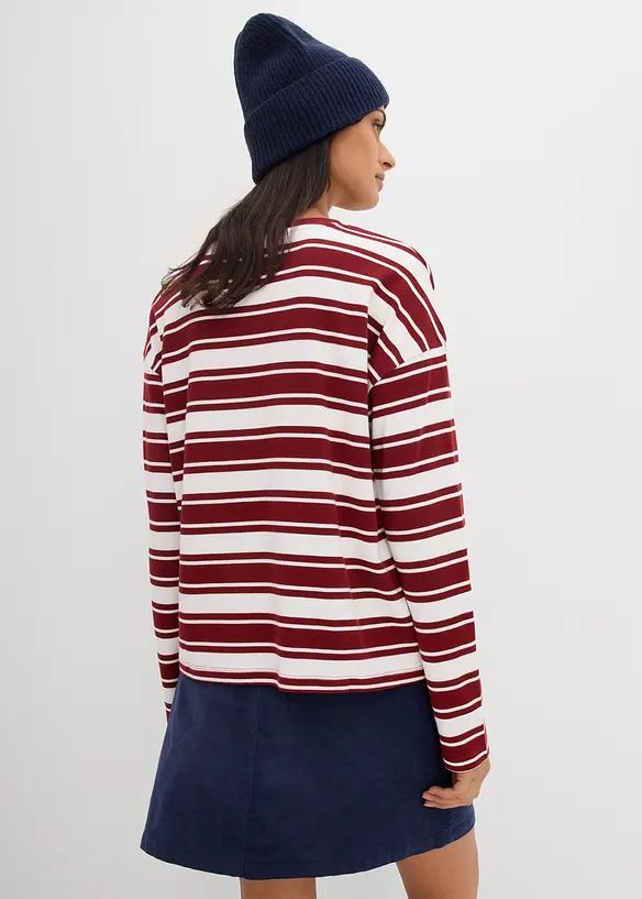 T-shirt manches longues oversize 100% coton, bonprix
