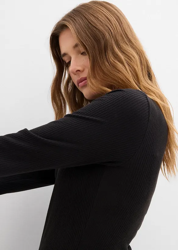 Geripptes Thermoshirt, bonprix