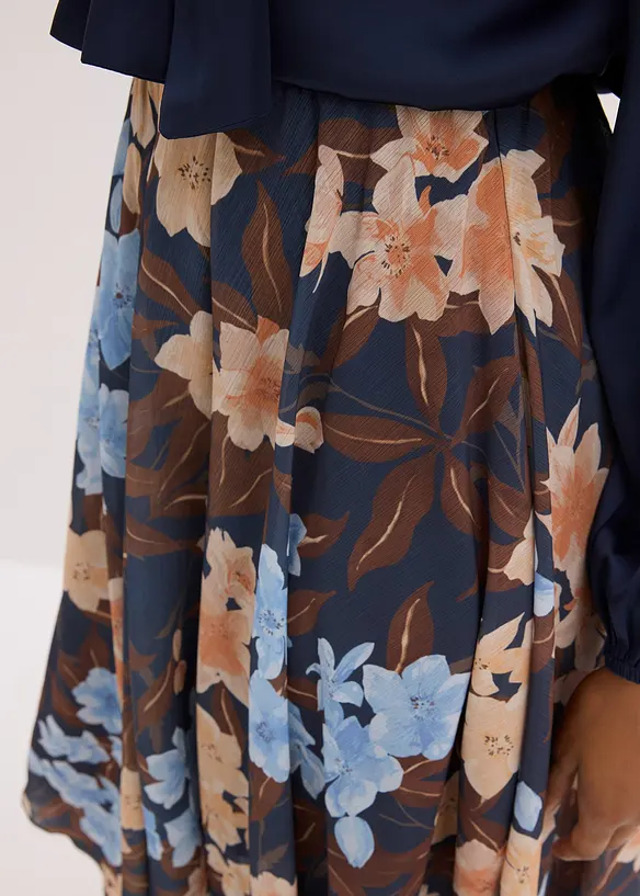 Chiffon-Midirock mit asymmetrischem Saum, bonprix