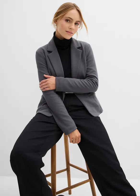 Sweatblazer mit fließender Viskose, bonprix