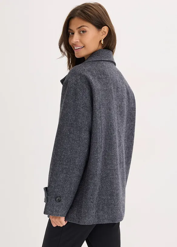 Lange Cabanjacke in Wolloptik, bonprix
