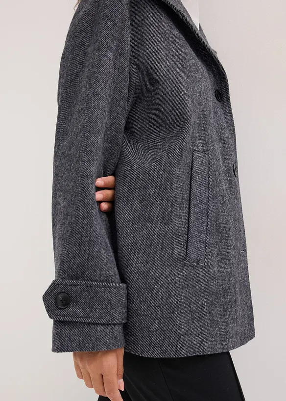 Lange Cabanjacke in Wolloptik, bonprix
