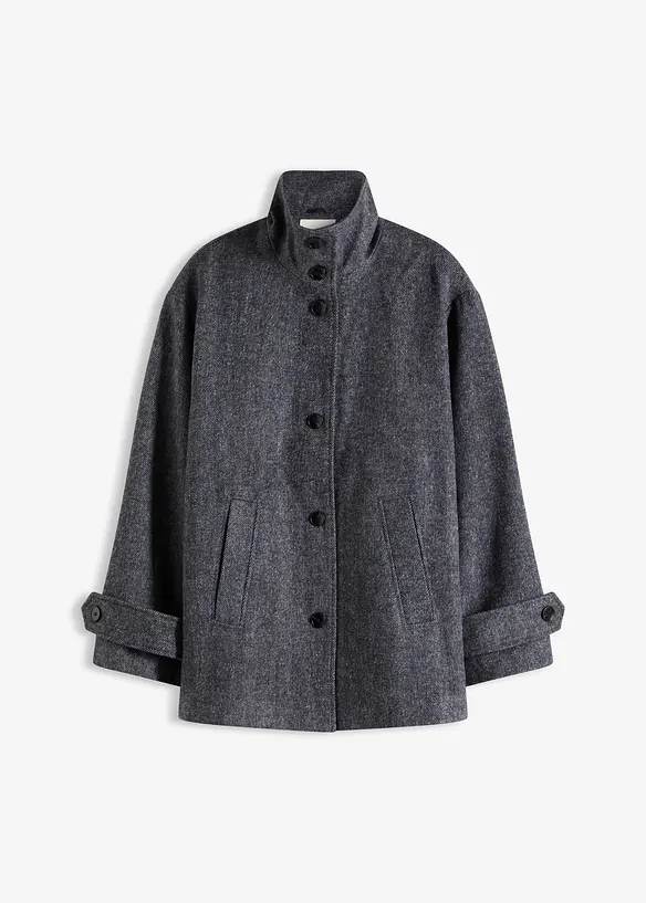 Lange Cabanjacke in Wolloptik, bonprix