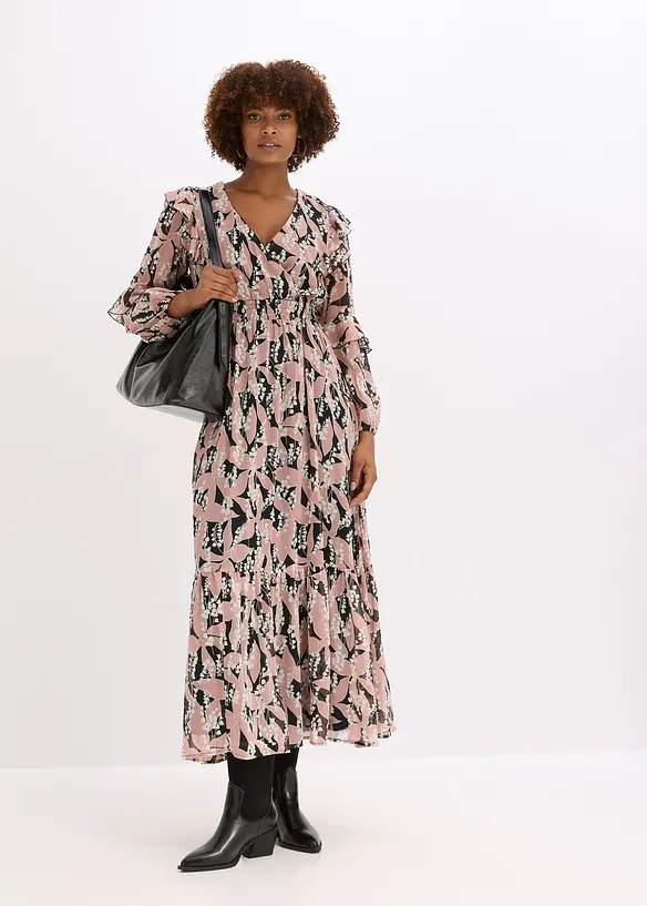 Chiffonkleid mit Volants, bonprix