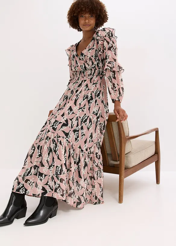 Chiffonkleid mit Volants, bonprix