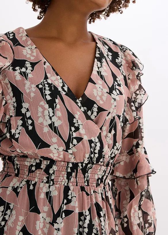 Chiffonkleid mit Volants, bonprix