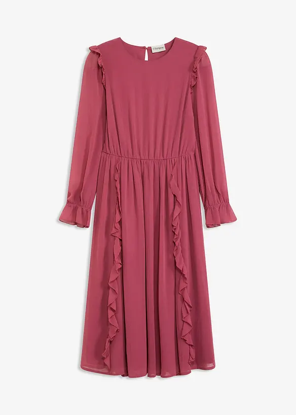 Chiffonkleid mit Volants, bonprix