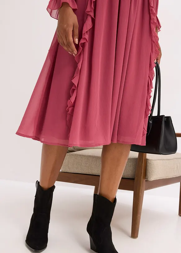 Chiffonkleid mit Volants, bonprix