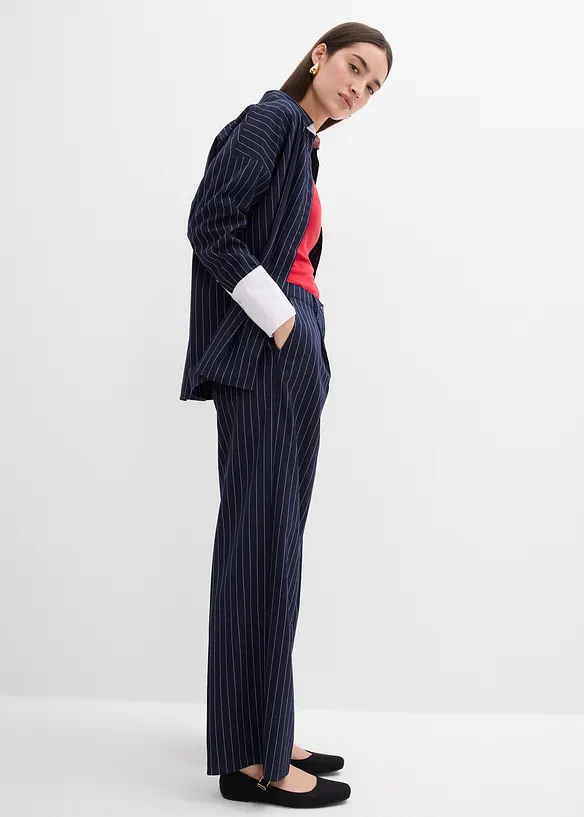 Pantalon à pinces en viscose mélangée, bonprix