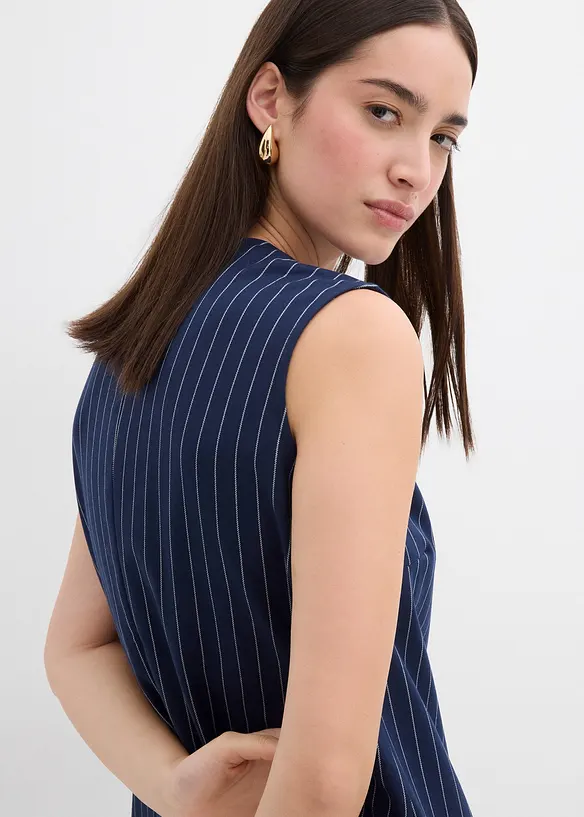 Nadelstreifen Minikleid aus Viskose-Mix, bonprix