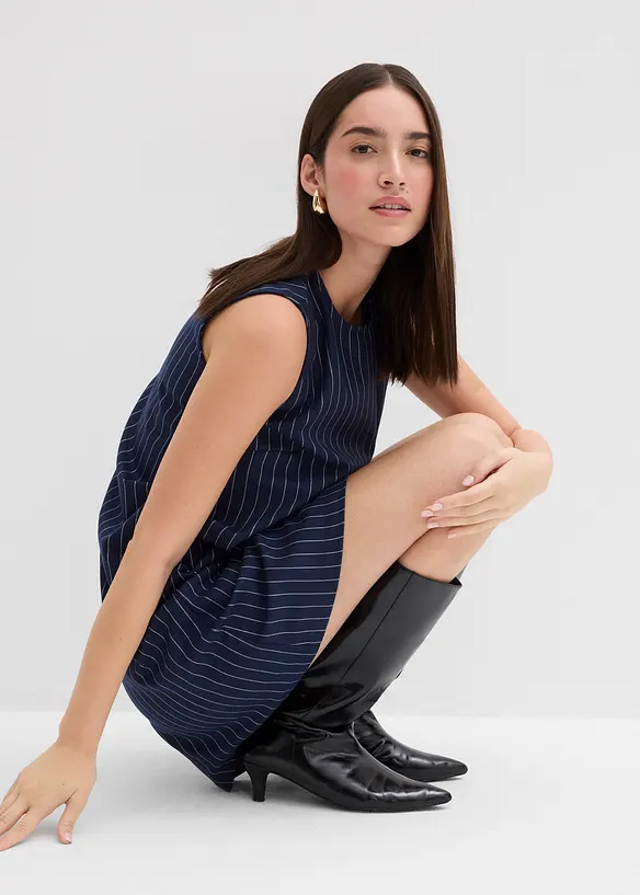 Nadelstreifen Minikleid aus Viskose-Mix, bonprix