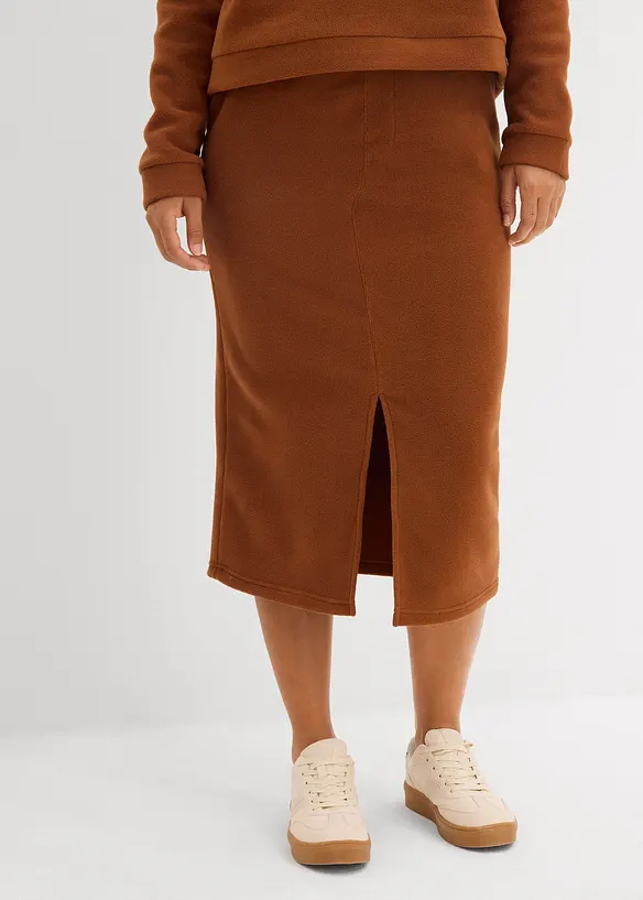Jupe midi en polaire, bonprix