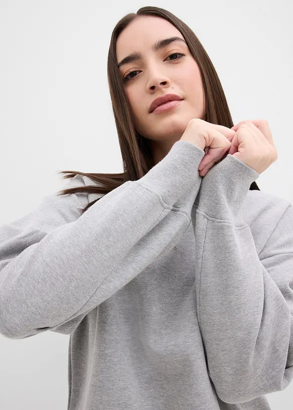 Sweatshirt mit weitem Ripp-Kragen aus Bio-Baumwolle, bonprix