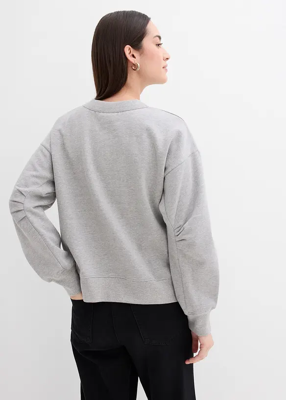Sweatshirt mit weitem Ripp-Kragen aus Bio-Baumwolle, bonprix