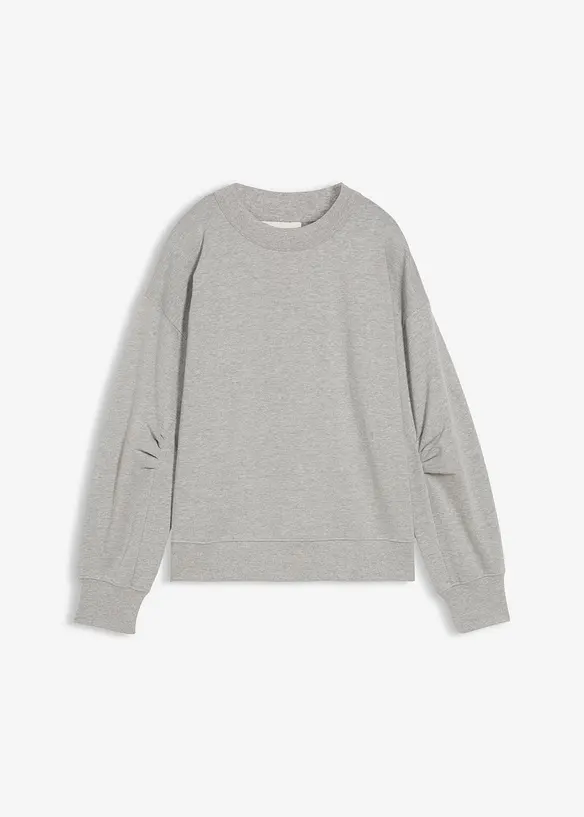 Sweatshirt mit weitem Ripp-Kragen aus Bio-Baumwolle, bonprix