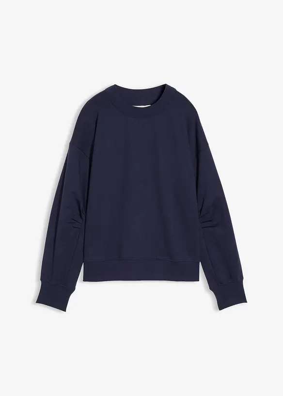 Sweatshirt mit weitem Ripp-Kragen aus Bio-Baumwolle, bonprix
