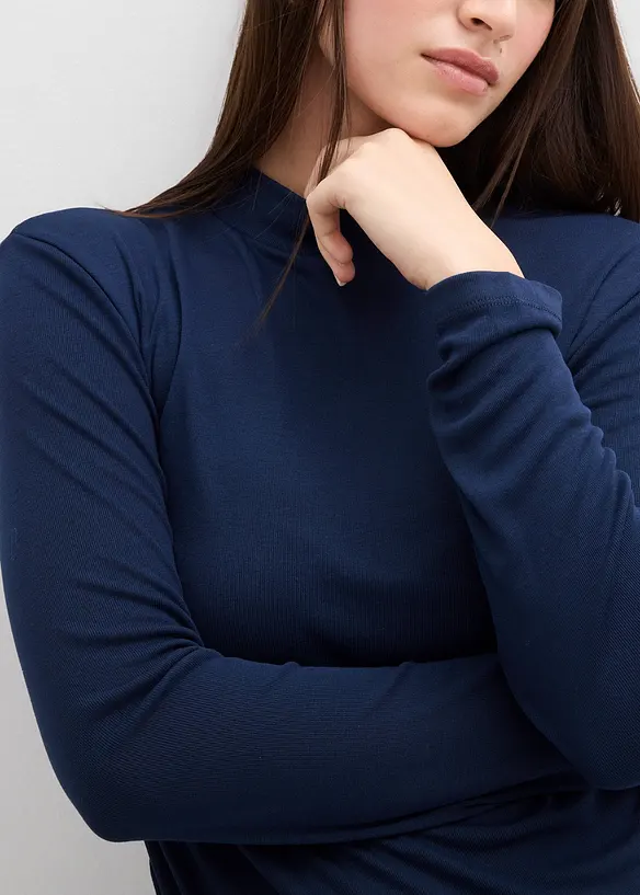 Rippshirt mit Raffung, bonprix