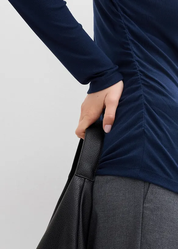 Rippshirt mit Raffung, bonprix