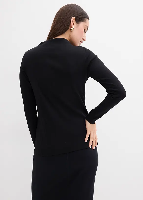 Geripptes Langarmshirt, bonprix
