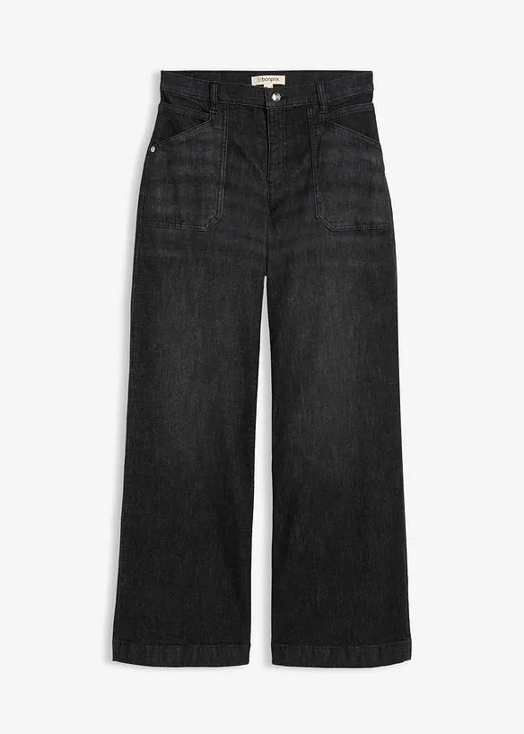 Jean large taille mi-haute avec poches plaquées, bonprix