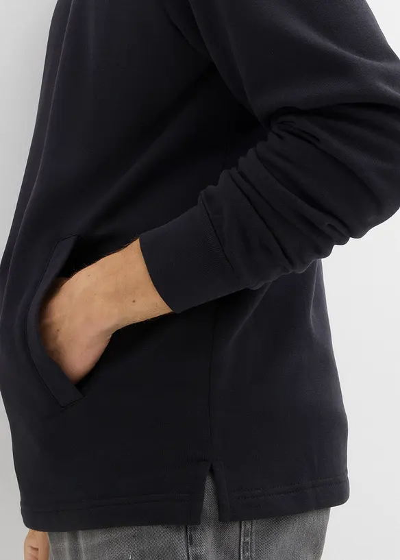Sweatshirt mit praktischen Taschen und geradem Saum aus reiner Bio-Baumwolle, bonprix