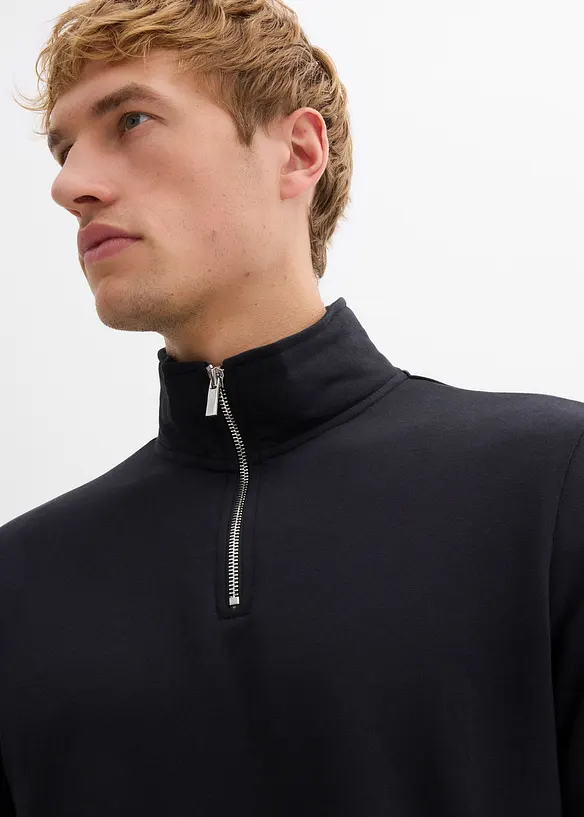 Sweatshirt mit praktischen Taschen und geradem Saum aus reiner Bio-Baumwolle, bonprix