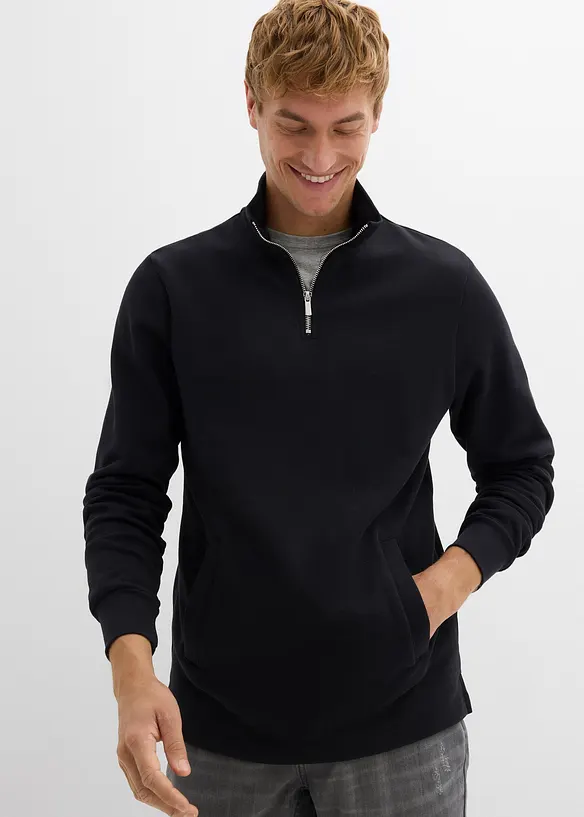 Sweatshirt mit praktischen Taschen und geradem Saum aus reiner Bio-Baumwolle, bonprix
