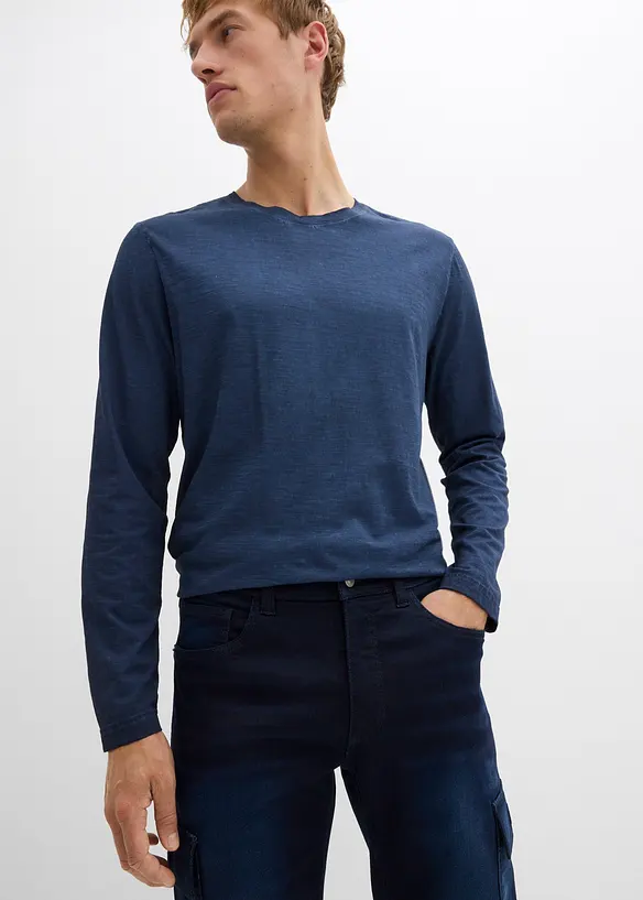 Jean cargo Regular à taille élastiquée, droit, bonprix