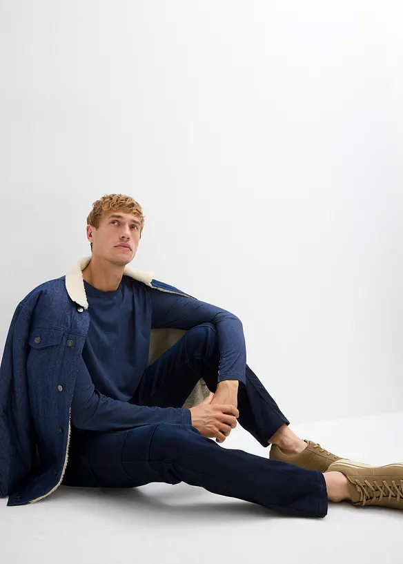 Jean cargo Regular à taille élastiquée, droit, bonprix