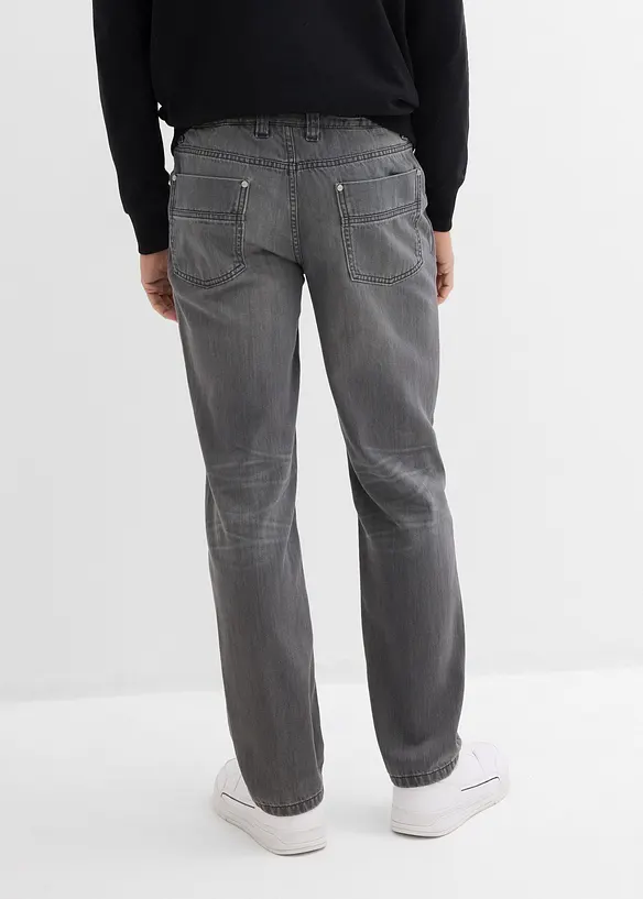 Jean droit et Regular à taille élastiquée, 100% coton, bonprix
