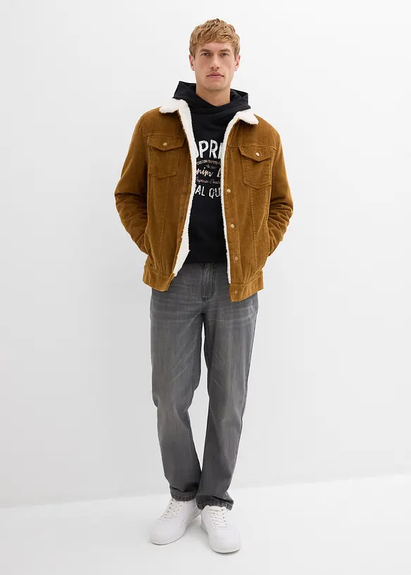 Jean droit et Regular à taille élastiquée, 100% coton, bonprix