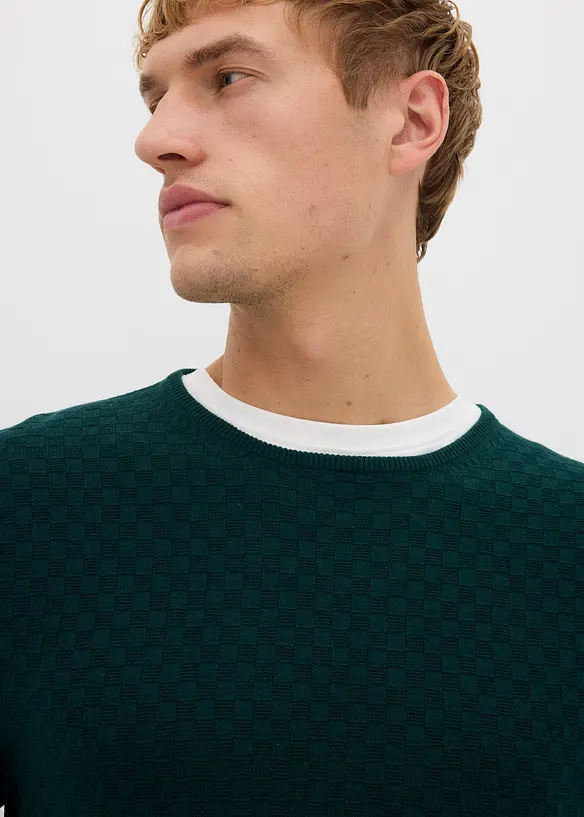 Pull en fine maille avec laine mérinos, bonprix