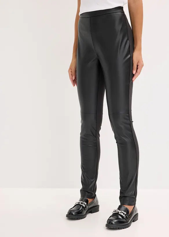 Lederimitat-Hose im Punto di Roma Mix, bonprix