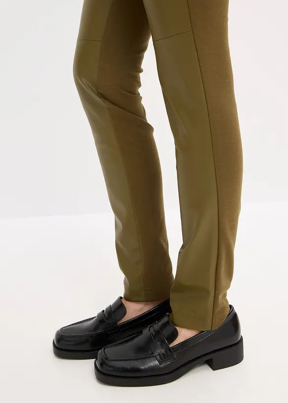 Lederimitat-Hose im Punto di Roma Mix, bonprix