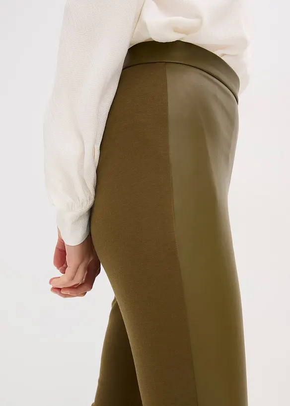 Lederimitat-Hose im Punto di Roma Mix, bonprix