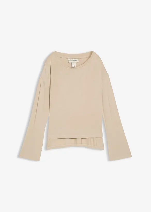 T-shirt fluide et oversize en viscose extensible, bonprix
