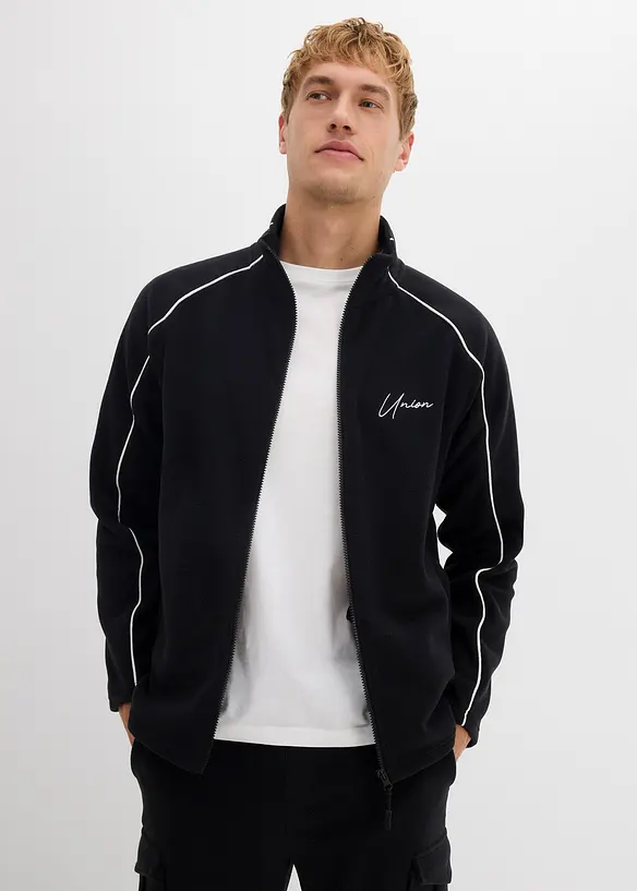 Wärmende Fleecejacke mit sportiven Details, bonprix