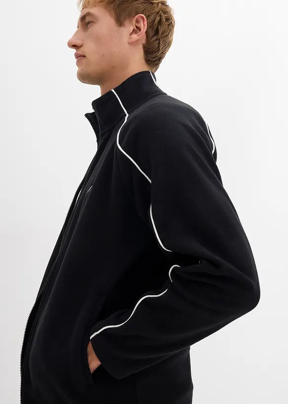 Wärmende Fleecejacke mit sportiven Details, bonprix