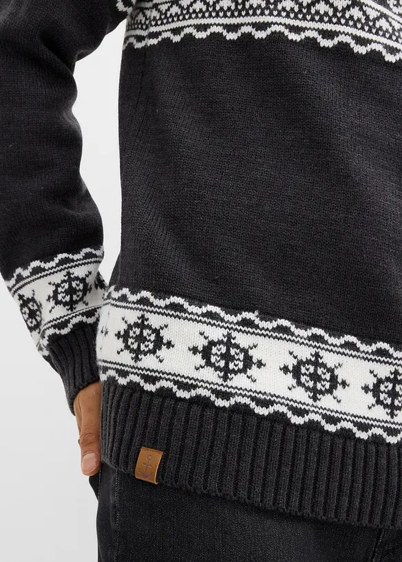 Pull norvégien à col camionneur, motif marin, bonprix