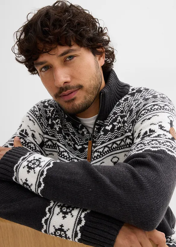 Pull norvégien à col camionneur, motif marin, bonprix