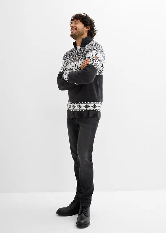 Pull norvégien à col camionneur, motif marin, bonprix