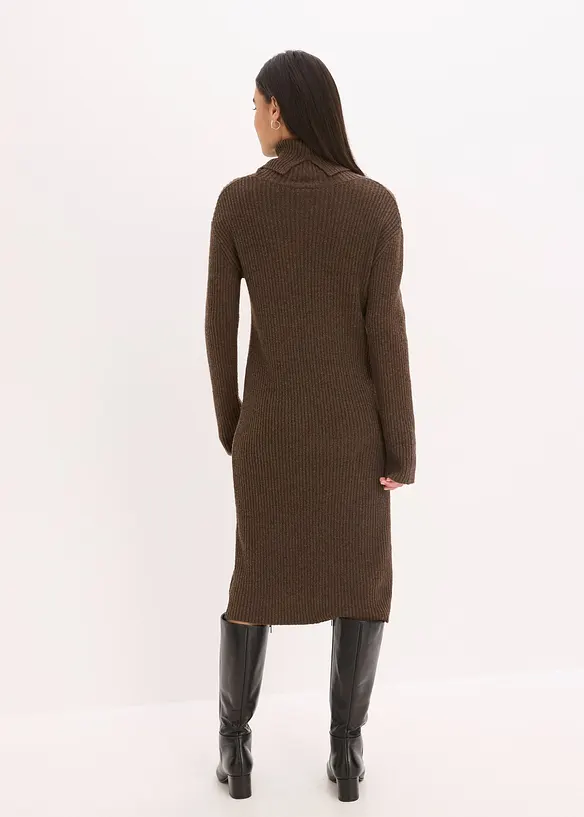 Rollkragen Rippstrickkleid, bonprix