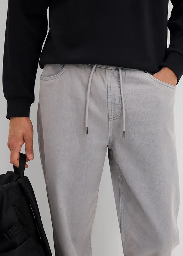Pantalon taille extensible fuselé en twill 100% coton, bonprix