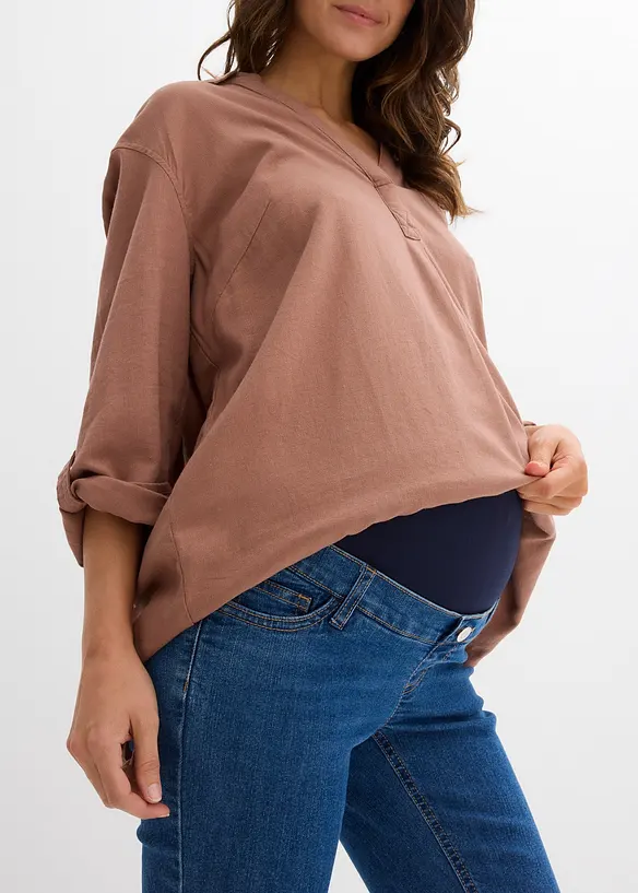Umstandsjeans mit Bio-Baumwolle, leicht ausgestelltes Bein, bonprix